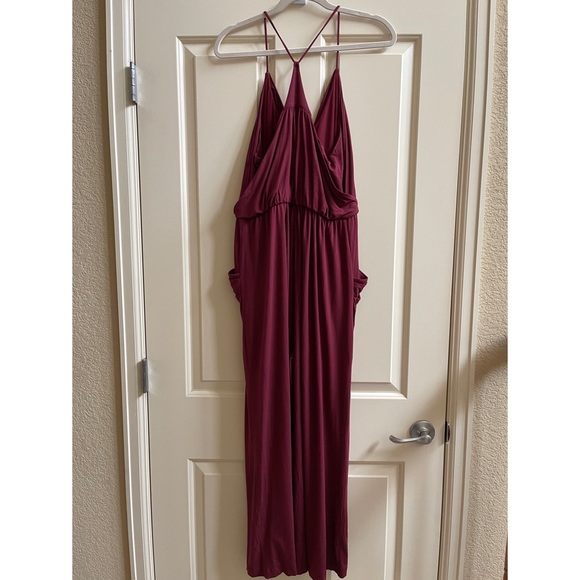 Anthropologie Willa tiefront burgundy jumpsuit - Picture 5 of 9